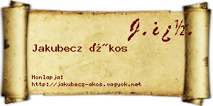 Jakubecz Ákos névjegykártya
