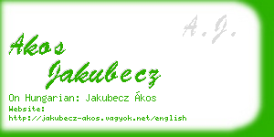 akos jakubecz business card
