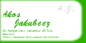 akos jakubecz business card